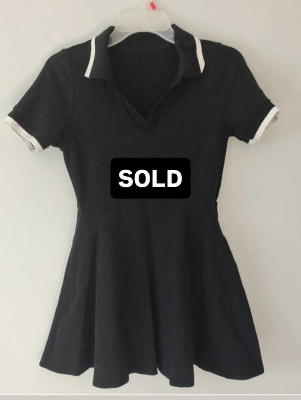 Black Polo Dress with White Trim
